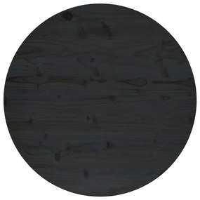 813662 vidaXL Blat de masă, negru, Ø70x2,5 cm, lemn masiv de pin
