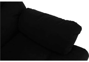 Fotoliu reglabil masaj, material textil catifea negru, LAMBERT