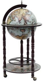 vidaXL Bar tip glob pământesc suport sticle de vin, albastru, eucalipt