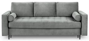 Canapea extensibilă din catifea Milo Casa Santo, gri deschis