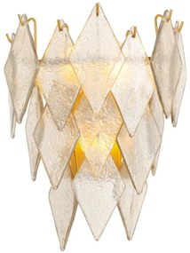 Aplica de perete LUX, Sticla Realizata Manual, Rhombus