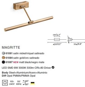 Aplica LED pentru oglinda tablou MAGRITTE-2 black 61087