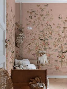 Tapet lavabil Chinoiserie Garden, Pink, Sandberg