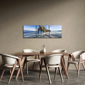 Tablou cu piatra înghețată (cu ceas) (90x30 cm)