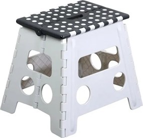 Scaunel pliant Kesper 70732, 32 x 30 cm, plastic, alb/gri