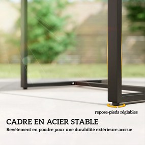 Outsunny Set de grădină din ratan PE pentru 2 persoane, masă de grădină cu 2 scaune, blat din sticlă securizată, maro | Aosom Romania