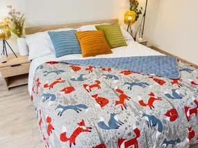 Cuvertura de pat FOXIVA gri, 100% bumbac Dimensiune: 170 x 210 cm