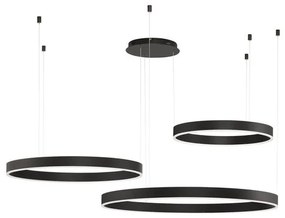 Lustra LED dimabila design circular MOTIF 3 ring negru
