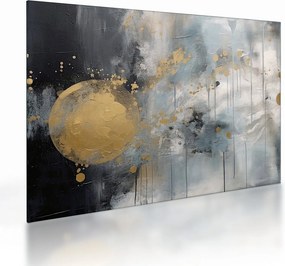 Tablou pe sticlă - Abstracție cu minge de aur (70x50 cm)