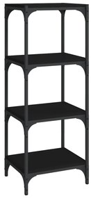 819312 vidaXL Bibliotecă, negru, 40x33x100 cm, lemn compozit și oțel