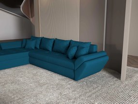 Colțar extensibil dumonde cu ladă de depozitare si sezut confortabil din spuma high-density, Loana XL Enjoy Petrol 335x185 cm