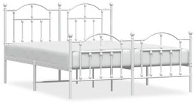 353507 vidaXL Cadru de pat metalic cu tăblie, alb, 140x200 cm