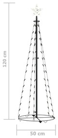Brad de Craciun conic, 70 LED-uri, alb cald, 50x120 cm 1, Alb cald, 50 x 120 cm