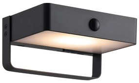 Aplica solara cu senzor de miscare, protectie IP44, Saulio negru