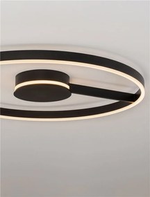 Lustra circulara aluminiu negru LED CCT SIENA 80cm