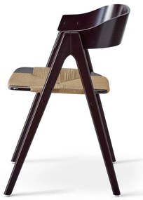 Scaun din lemn de fag și șezut din ratan Findahl by Hammel Mette, negru