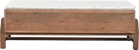 Masuta de cafea din lemn de acacia si marmura, 127X67X47 cm, " Terrazo "
