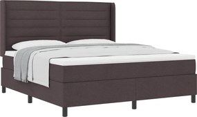 vidaXL Pat cu arcuri cu saltea Maro închis 200 x 180 cm țesătură