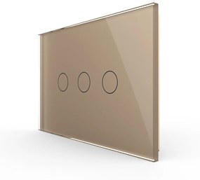 Intrerupator triplu cu touch Livolo din sticla, standard Italian, protocol ZigBee EC – Serie noua