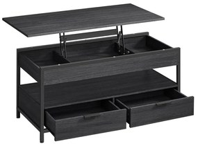 Măsuță de cafea NYRO cu blat rabatabil, neagră