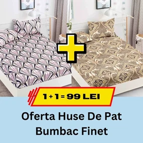 Pachet promotional 1 + 1 Husa de Pat Din bumbac Finet, LP-PPHBF-17
