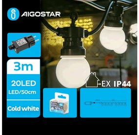 Instalație LED decorativă de exterior Aigostar 20xLED/3m IP44 alb rece