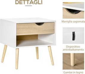 HOMCOM Noptiere Moderne cu Sertar și Raft, Design Modern și Funcțional, Ideal pentru Cameră de Dormit, Albastru | Aosom Romania