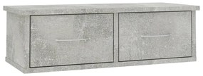 800589 vidaXL Dulap de perete cu sertare, gri beton, 60x26x18,5 cm