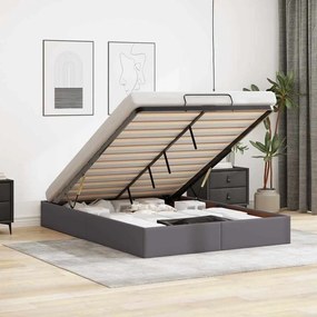 vidaXL Cadru de pat otoman fără saltea gri 140x190cm piele artificială