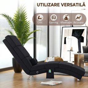 HOMCOM Fotoliu de Masaj cu 8 Puncte Vibrante, Încălzire, 5 Moduri, Timer și Telecomandă, Negru | Aosom Romania