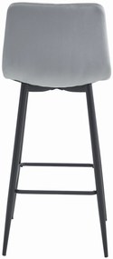 Scaun de bar gri NADO VELVET cu picioare negre