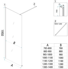 Paravan de dus Rea Flexi Transparent / Black 120