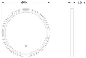 Oglindă LED dimabilă cu funcție de retroiluminare Globo 84035 RIVAS LED/10W/230V d. 50 cm