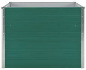Strat inaltat de gradina, verde, 100x100x77 cm, otel galvanizat 1, Verde