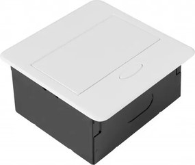 Priză încorporabilă în blat Avaro GTV, 1 priză Schuko, USB A + C, alb Aluminiu/ plastic, Alb, L:135 mm; l:135 mm