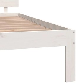 Cadru de pat Super King 6FT, 180x200 cm, alb, lemn masiv pin Alb, 180 x 200 cm