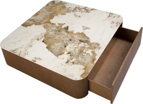 Masuta de cafea deosebita design LUX Walnut-Marble