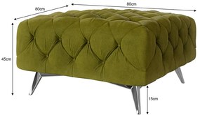 Taburet verde cu tapițerie din catifea Chelsea – Ropez