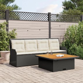 3262587 vidaXL Set mobilier de grădină cu perne, 3 piese, negru, poliratan