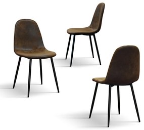 SET 4 Scaune Industry, piele intoarsa ecologica ,structura metalica