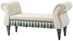 HOMCOM Bancă de Așteptare, Sitzbank, Design Vintage, până la 150 kg, 117x40x58 cm, Bej | Aosom Romania