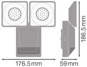 Aplică LED de exterior cu senzor SPOT 2xLED/8W/230V IP55 Ledvance