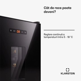 Klarstein Silent Vino 16 Uno, Frigider pentru vin, 1 zona / 16 sticle