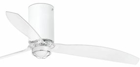 Lustra cu Ventilator si telecomanda MINI TUBE M LED alb mat/transparent