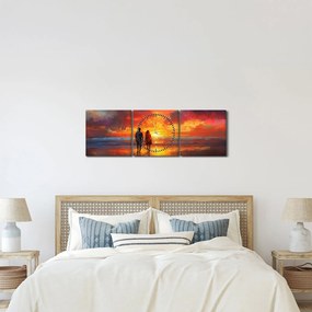 Tablou - Plimbare pe plajă (cu ceas) (90x30 cm)