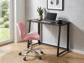 Set pentru birou ZARIMO masa 80x40 cm, negru + fotoliu AVOLA din piele ecologica, roz