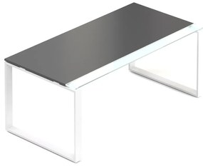 Masa Creator 180 x 90 cm, baza alba, 2 picioare, antracit