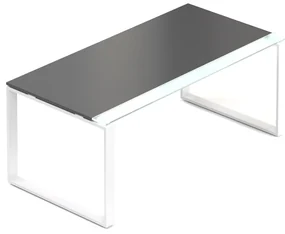 Masa Creator 180 x 90 cm, baza alba, 2 picioare, antracit