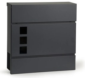 Cutie poștală din oțel galvanizat cu suport pentru ziare antracit