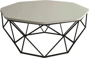 Masuta cafea Diamond, bej/negru, PAL melaminat/metal, 90x38x90 cm